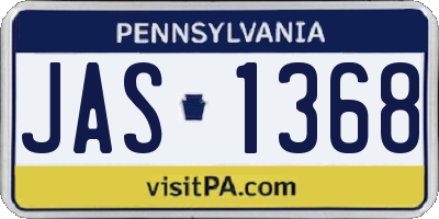 PA license plate JAS1368