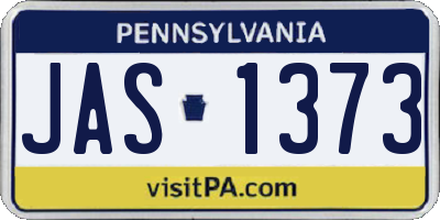 PA license plate JAS1373