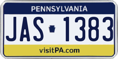 PA license plate JAS1383