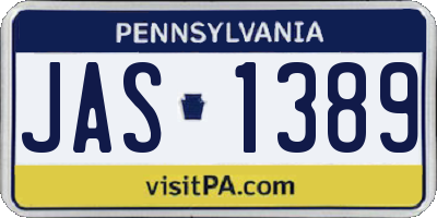 PA license plate JAS1389