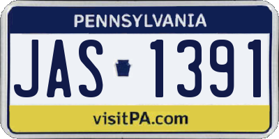 PA license plate JAS1391