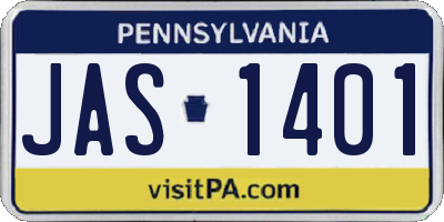 PA license plate JAS1401