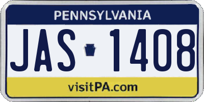 PA license plate JAS1408
