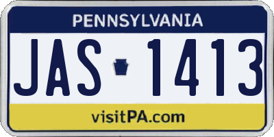 PA license plate JAS1413