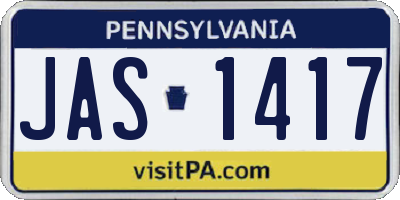PA license plate JAS1417