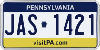 PA license plate JAS1421