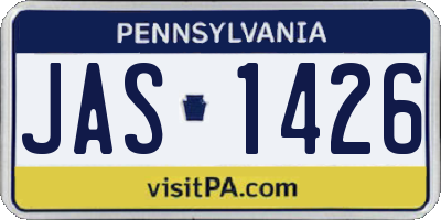 PA license plate JAS1426
