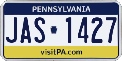 PA license plate JAS1427