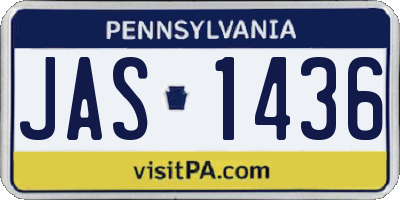 PA license plate JAS1436