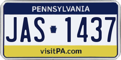 PA license plate JAS1437