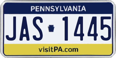 PA license plate JAS1445