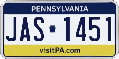 PA license plate JAS1451