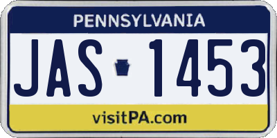 PA license plate JAS1453