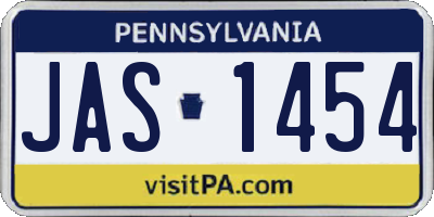 PA license plate JAS1454