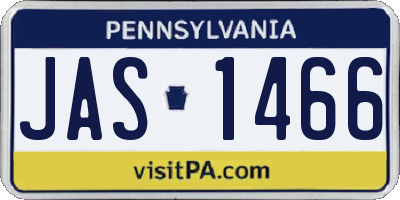 PA license plate JAS1466