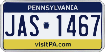 PA license plate JAS1467