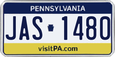 PA license plate JAS1480