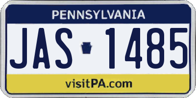 PA license plate JAS1485