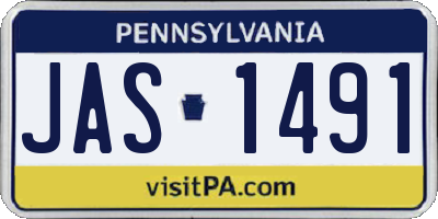 PA license plate JAS1491