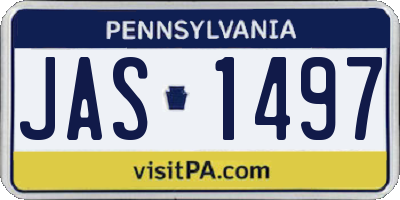 PA license plate JAS1497