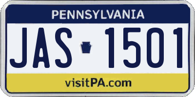 PA license plate JAS1501