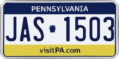 PA license plate JAS1503