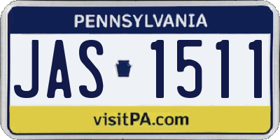 PA license plate JAS1511