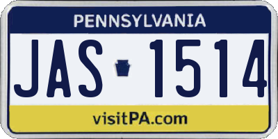 PA license plate JAS1514