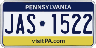 PA license plate JAS1522