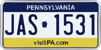 PA license plate JAS1531