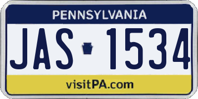 PA license plate JAS1534