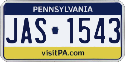 PA license plate JAS1543