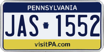 PA license plate JAS1552