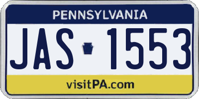 PA license plate JAS1553