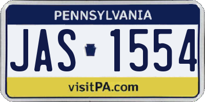 PA license plate JAS1554