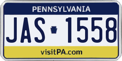 PA license plate JAS1558