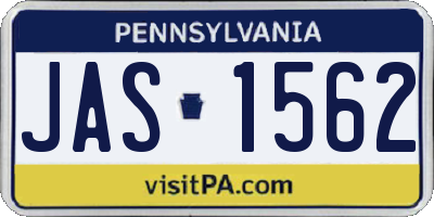 PA license plate JAS1562