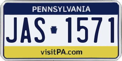 PA license plate JAS1571