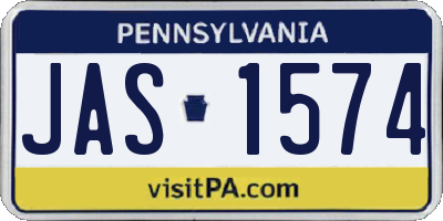 PA license plate JAS1574
