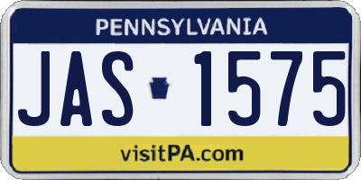 PA license plate JAS1575