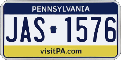 PA license plate JAS1576
