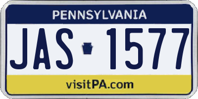 PA license plate JAS1577