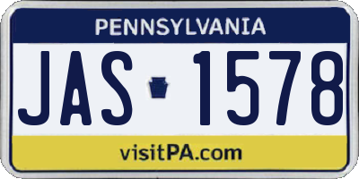 PA license plate JAS1578