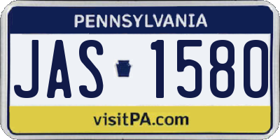 PA license plate JAS1580