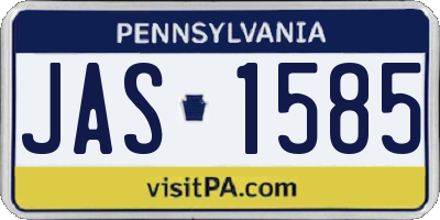 PA license plate JAS1585