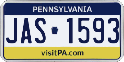 PA license plate JAS1593