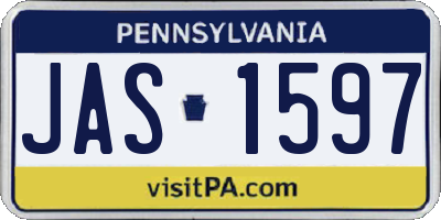 PA license plate JAS1597