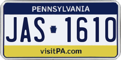 PA license plate JAS1610