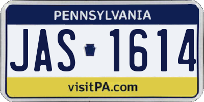 PA license plate JAS1614