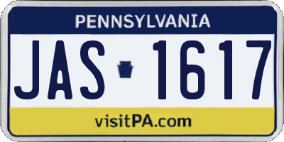 PA license plate JAS1617